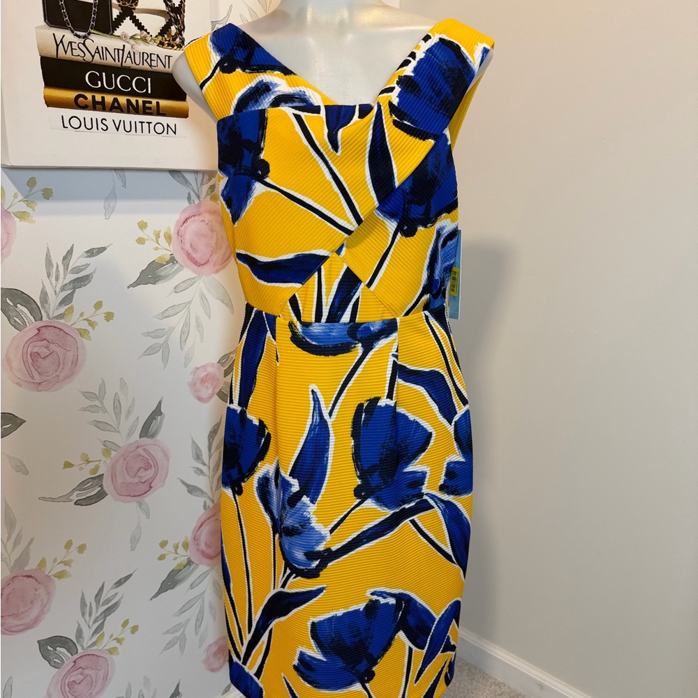 Antonio Melani NWT Floral Yellow and Blue Dress